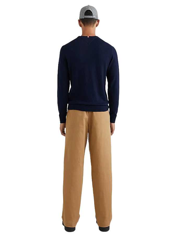 Men's Navy Blue PIMA ORG CTN CASHMERE CREW NECK JUMPER Tommy Hilfiger MW0MW28046-DW5