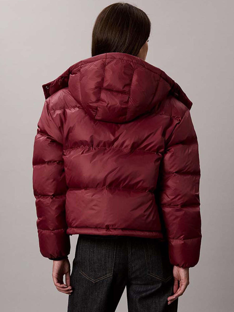 Women's Red ESSENTIAL MW SHORT DOWN PUFFER JACKET Calvin Klein LV047H500G-VG5