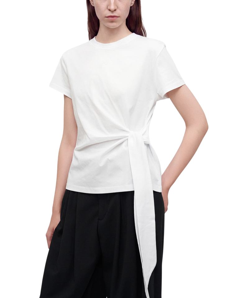 Women's White KNOT DETAIL TSHIRT Karl Lagerfeld B4W17038-100 White