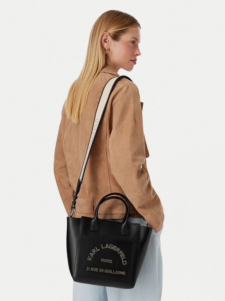 Women's Black Leather K/DAILY SM TOTE Karl Lagerfeld B3W30093-1AV Black