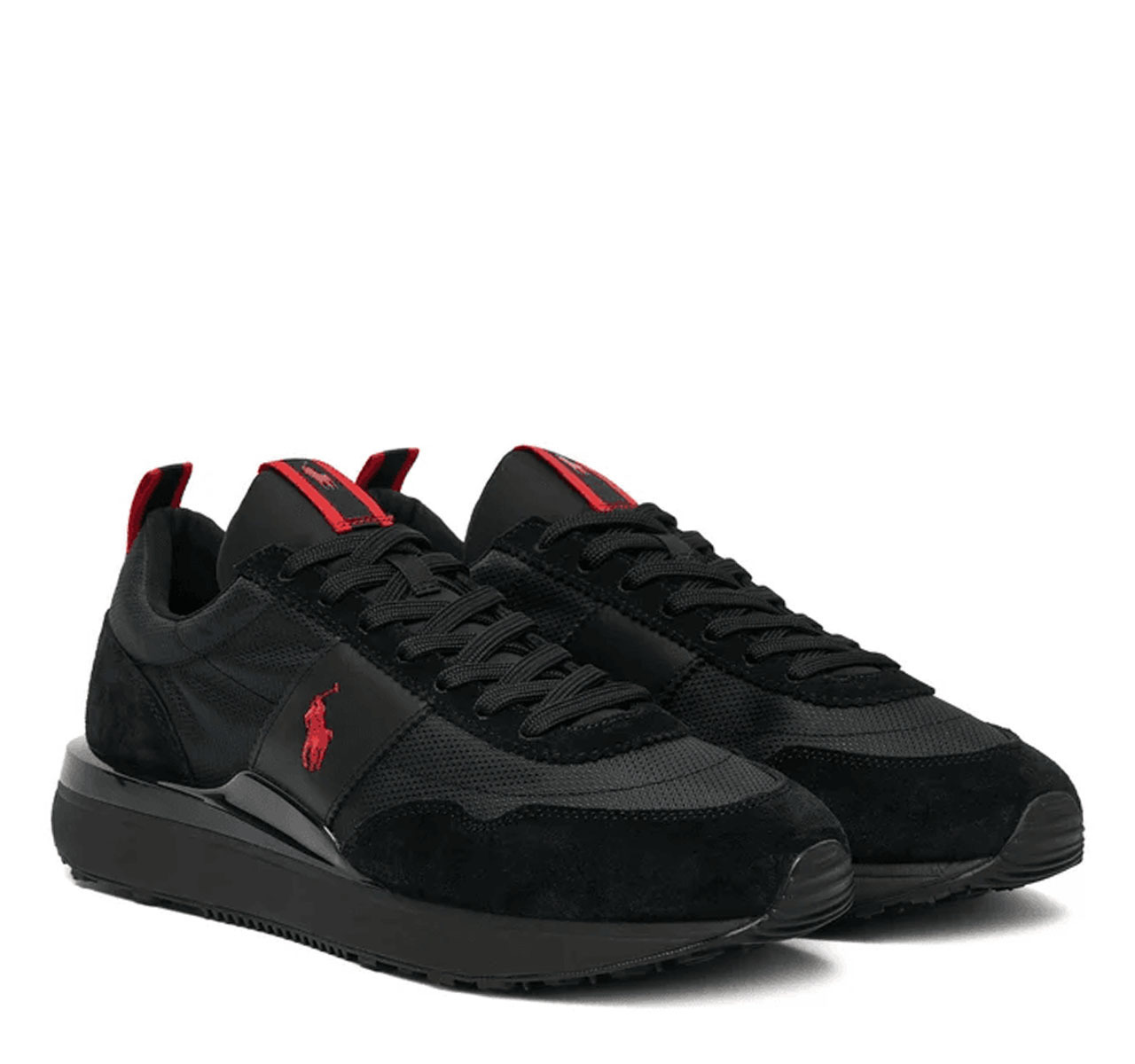 Ανδρικά Δερμάτινα Train 89 Sneakers Μαύρα Ralph Lauren 809P01638002-Black
