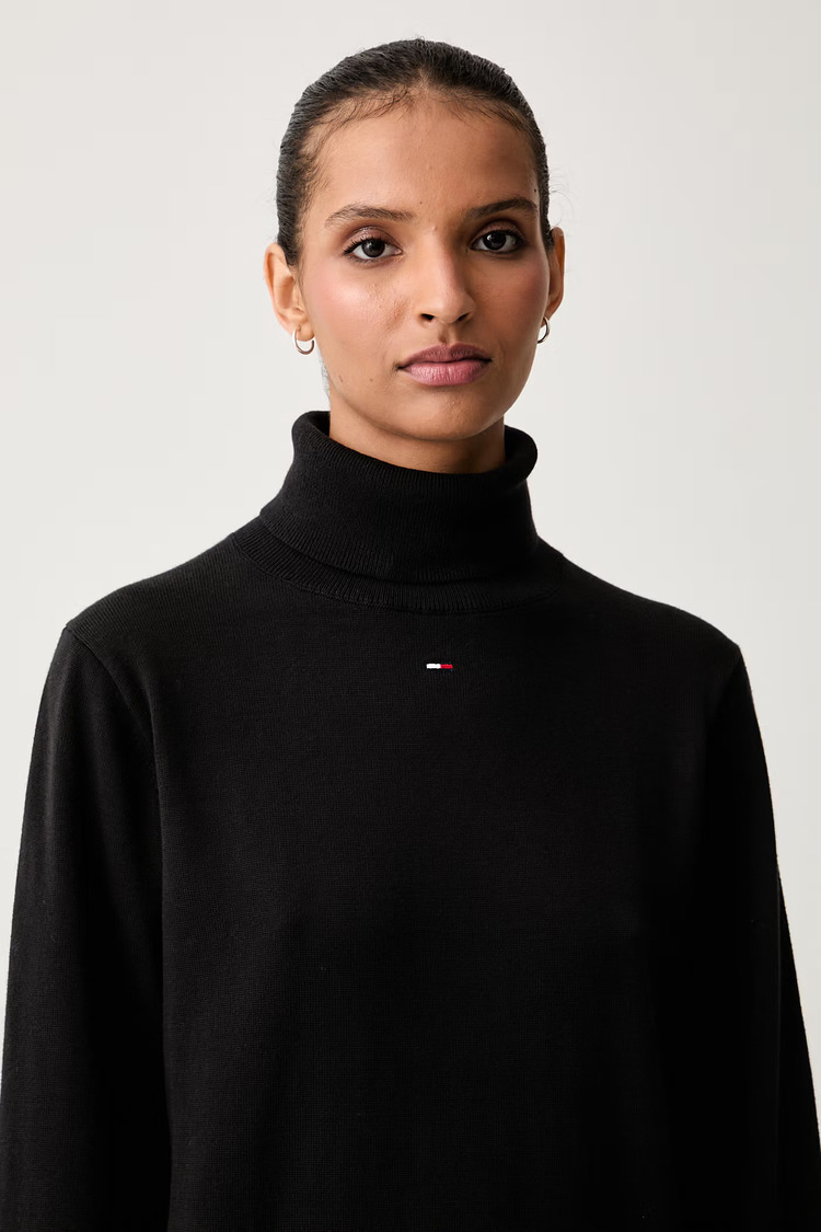 Women's Black TJW ESS TURTLENECK SWEATER DRESS Tommy Jeans DW0DW23460-BDS