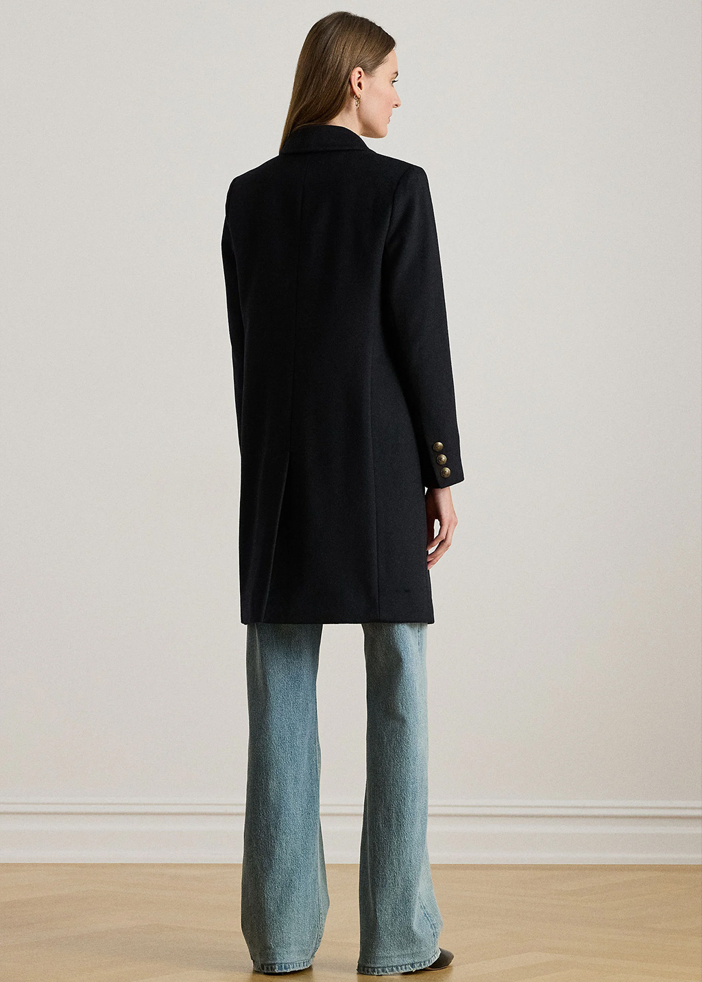Women's Black CRESTED WOOL LINED COAT Ralph Lauren 297958509001-BLACK