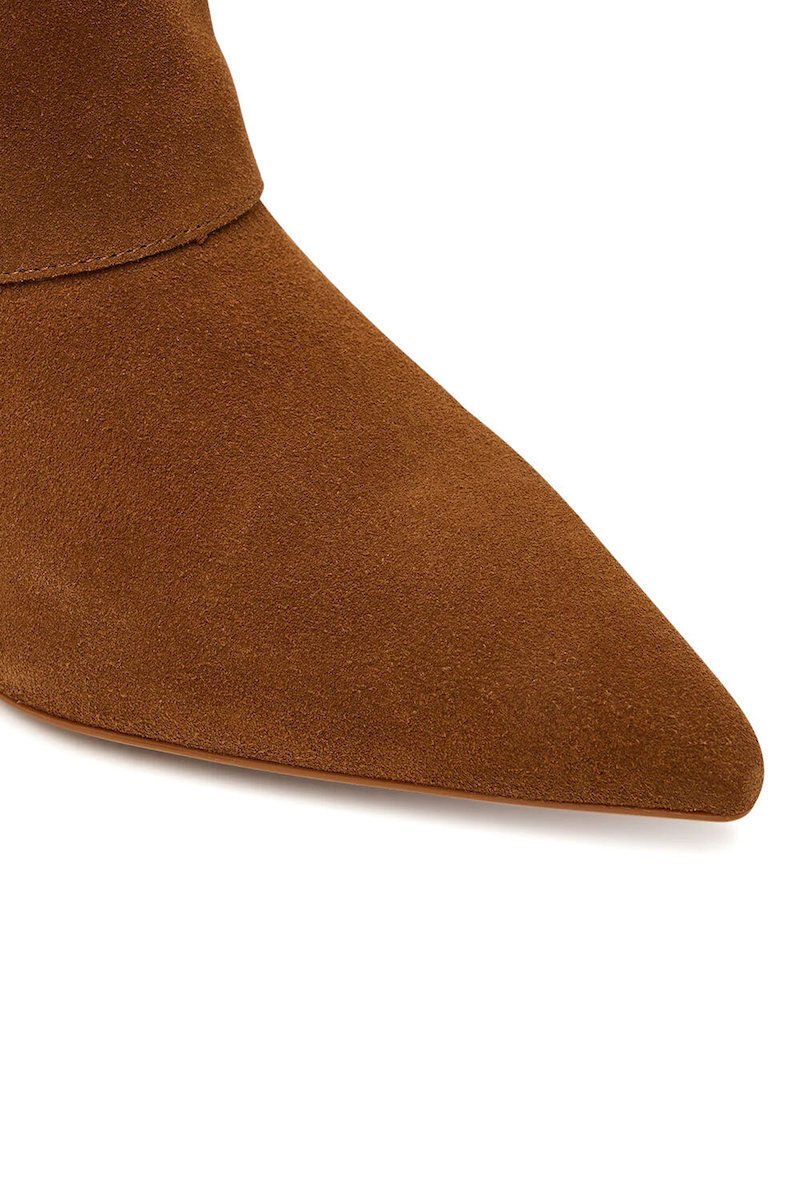 Γυναικεία Δερμάτινα Pasha Μποτάκια Καφέ Karl Lagerfeld KL30142-533-Mid Brown Suede