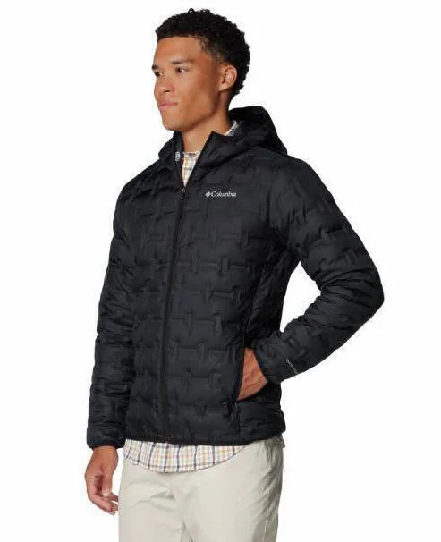 Men's Black Delta Ridge II Down Hooded Jacket Columbia 2086222-010