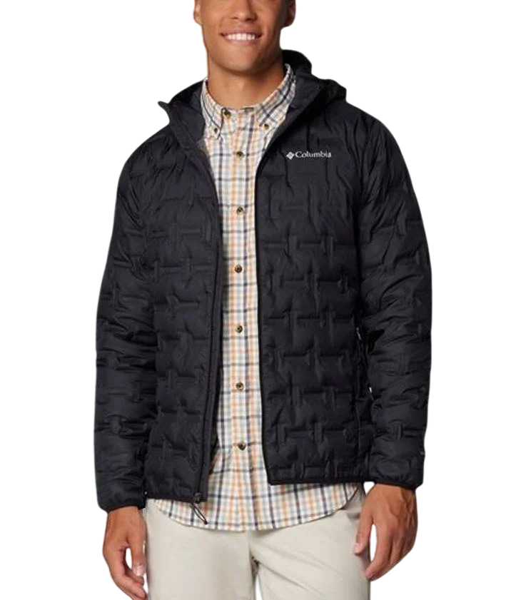Men's Black Delta Ridge II Down Hooded Jacket Columbia 2086222-010