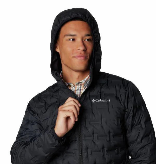 Men's Black Delta Ridge II Down Hooded Jacket Columbia 2086222-010