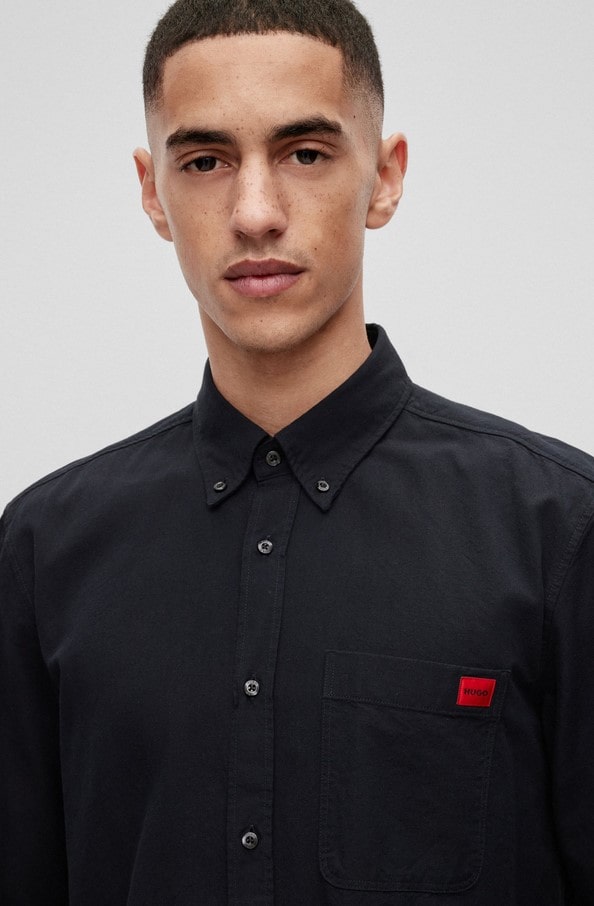 Men's Black Evito Shirt HUGO 50479302-004