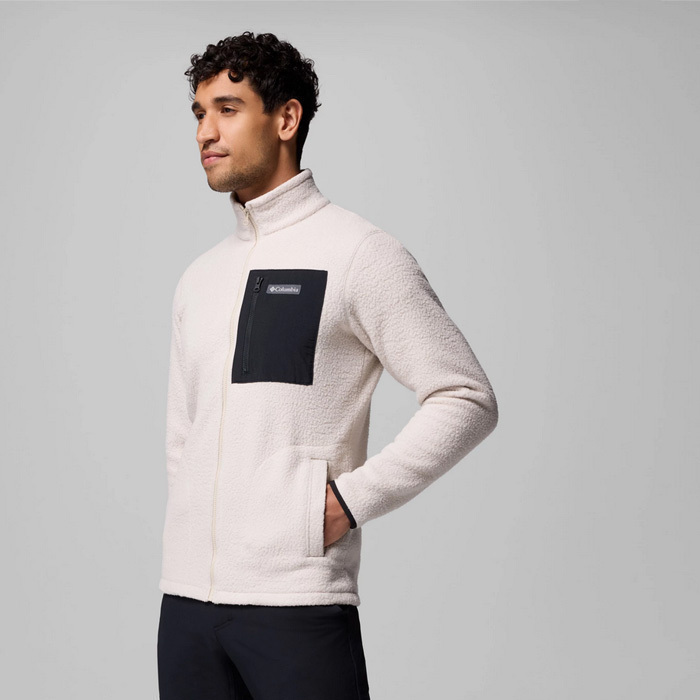 Men's Ecru Jasper Ridge Pebbled Full Zip Fleece Columbia 2142421-278