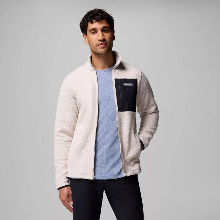 Men's Ecru Jasper Ridge Pebbled Full Zip Fleece Columbia 2142421-278