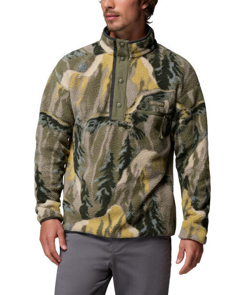 Men's Stone Green Soarin Helvetia II Printed Printed Half Snap Fleece Columbia 2098461-397