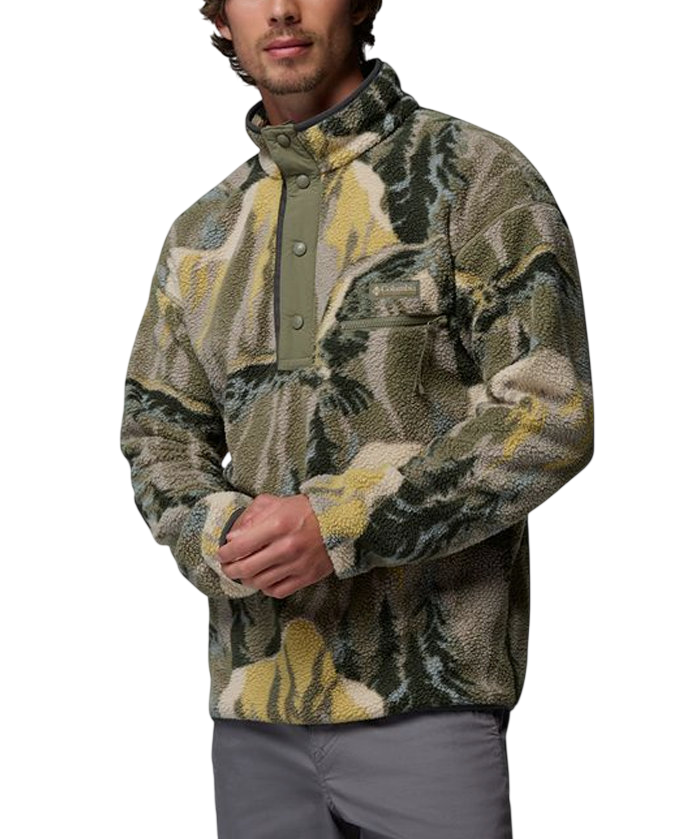 Men's Stone Green Soarin Helvetia II Printed Printed Half Snap Fleece Columbia 2098461-397