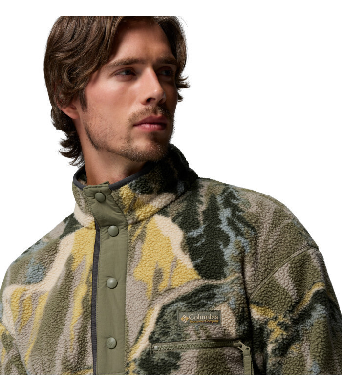 Men's Stone Green Soarin Helvetia II Printed Printed Half Snap Fleece Columbia 2098461-397