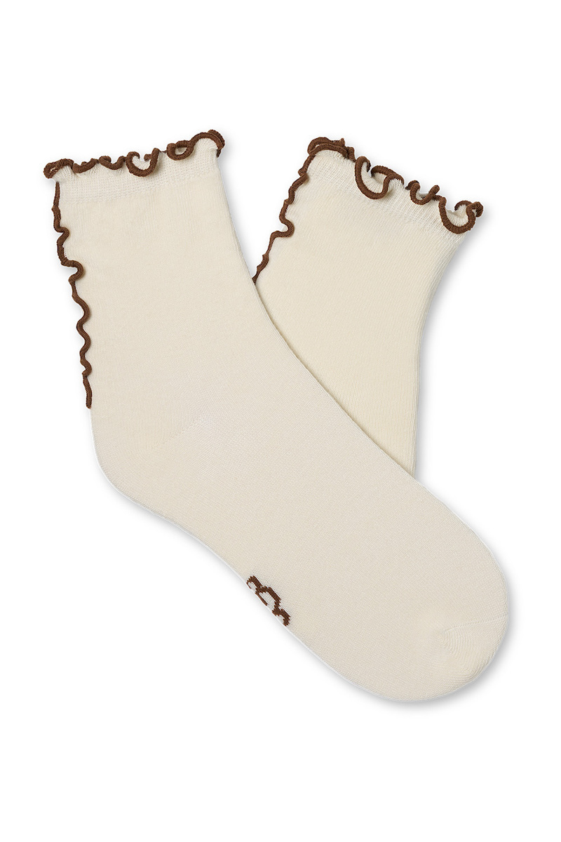 Women's Beige KARSYN LETTUCE EDGE QUARTE II SOCKS UGG 1175251-VHS