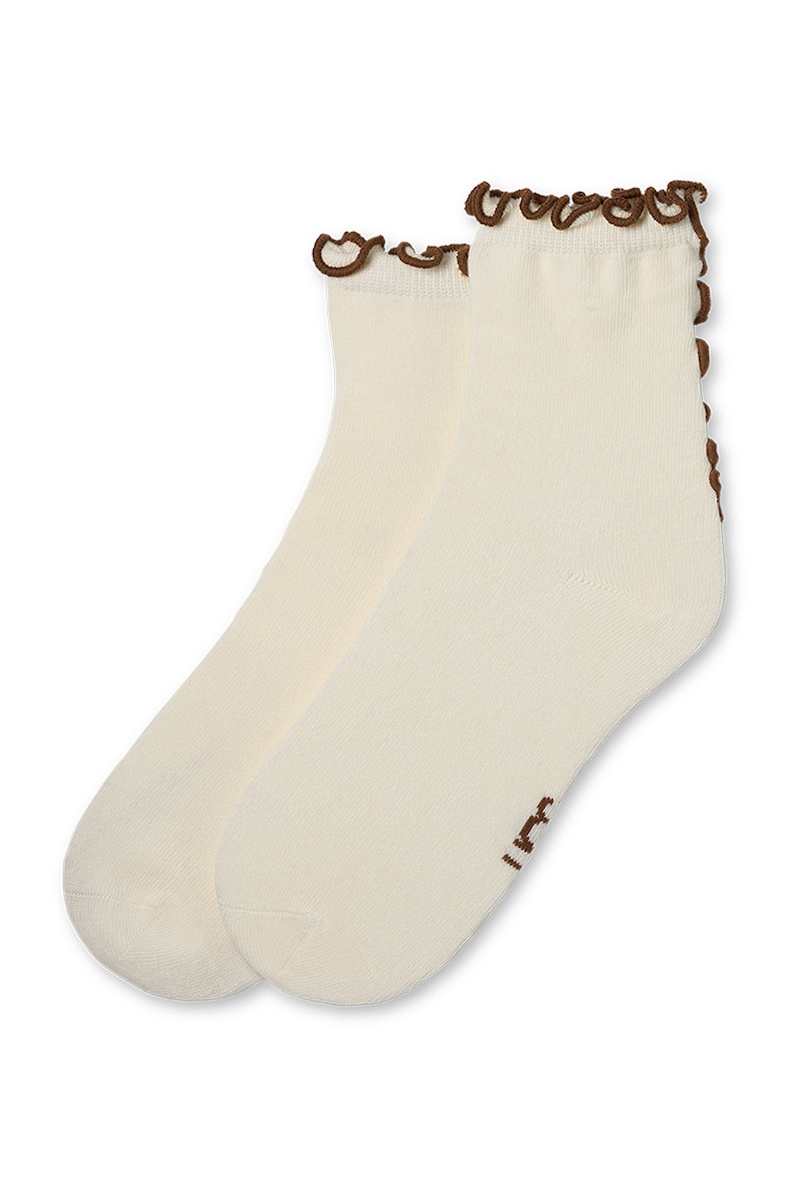 Women's Beige KARSYN LETTUCE EDGE QUARTE II SOCKS UGG 1175251-VHS