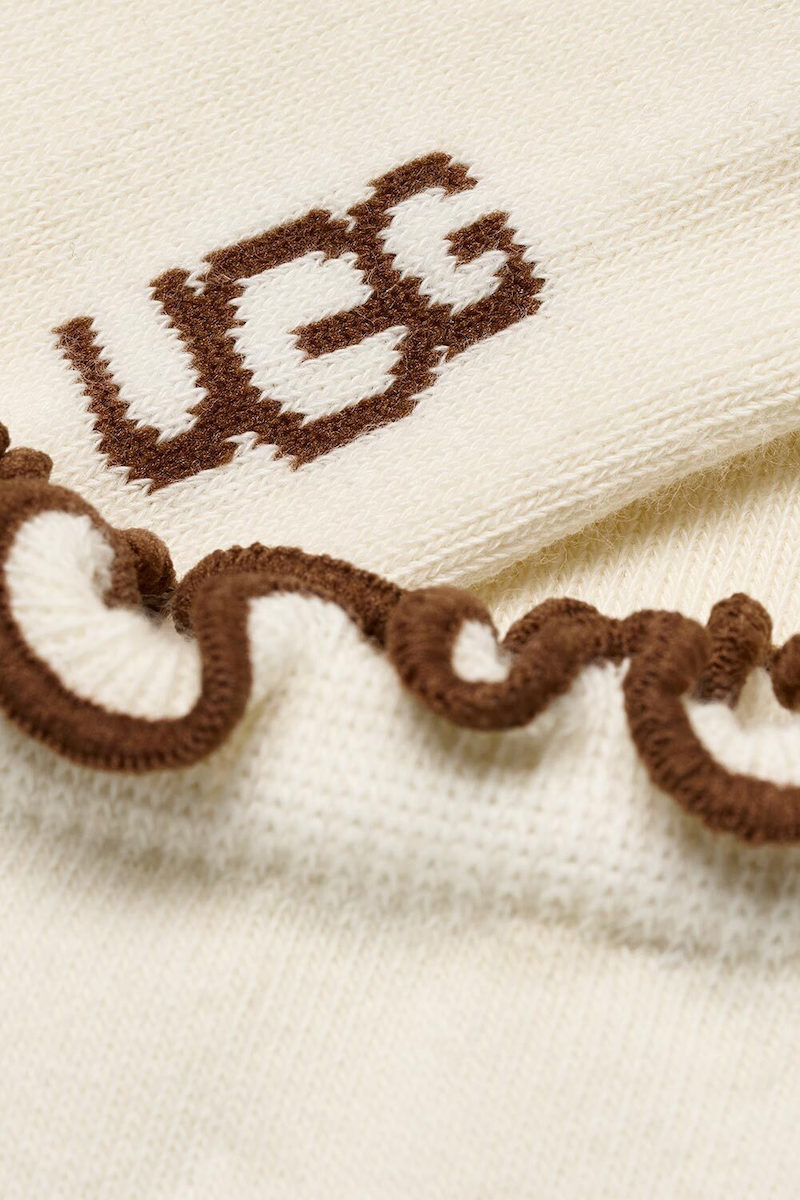 Women's Beige KARSYN LETTUCE EDGE QUARTE II SOCKS UGG 1175251-VHS