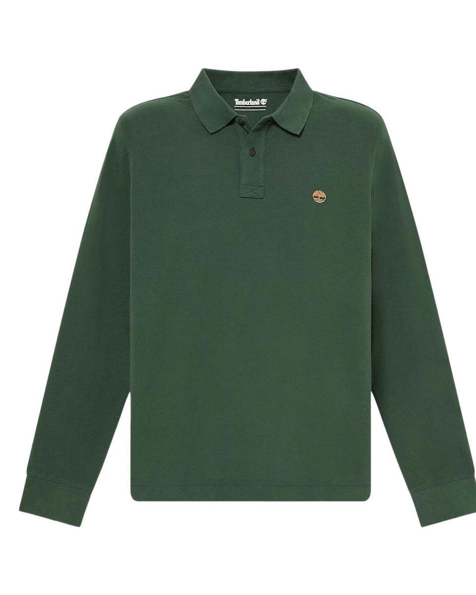 Men's Green LS Pique Polo Timberland TBC0YHBE-398