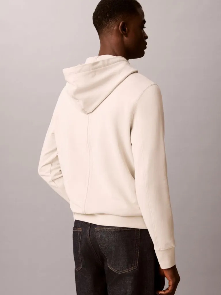 Men's Beige Ls EU 350Terry Badge Hoodie Calvin Klein LV04RJ201G-PDJ