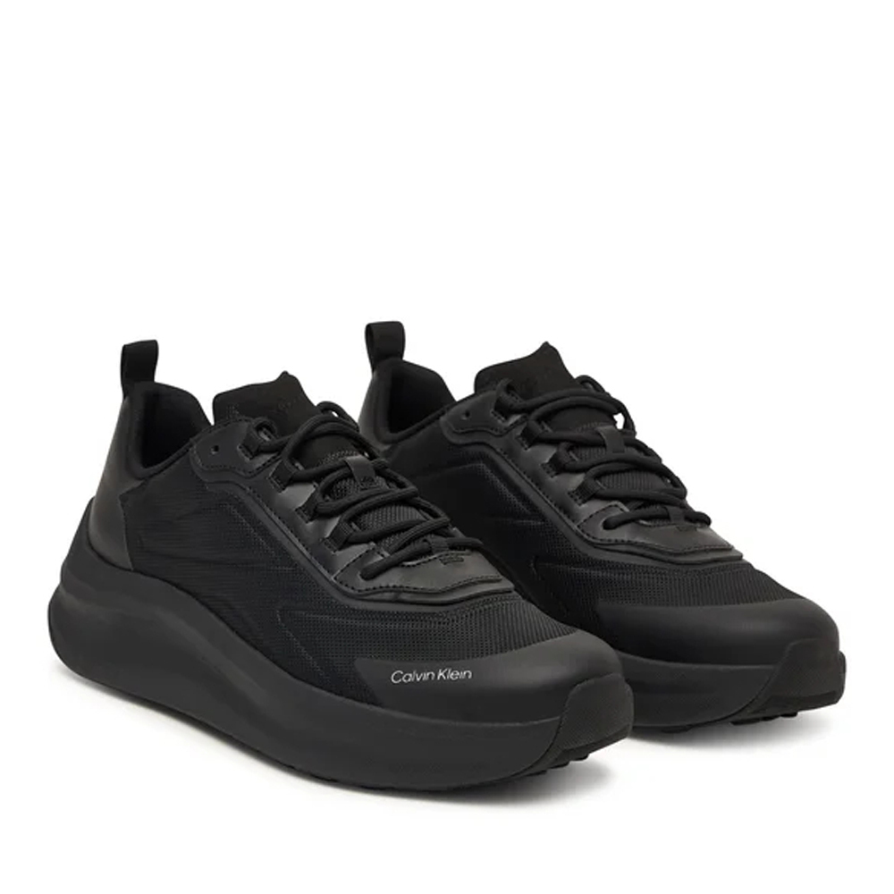 Men's Black Chunky Runner Lace Up Sneakers Calvin Klein HM0HM02224-0GJ