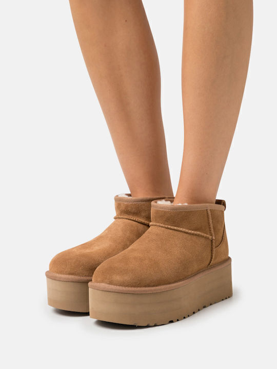 Women's Chestnut Classic Ultra Mini Platform Boots UGG 1135092-CHE