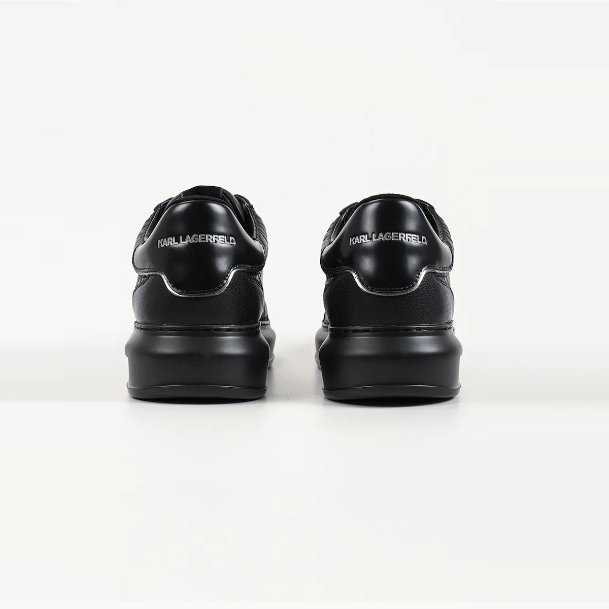 Ανδρικά Δερμάτινα Kapri Monogram Sneakers Μαύρα Karl Lagerfeld KL52549T-00X Black