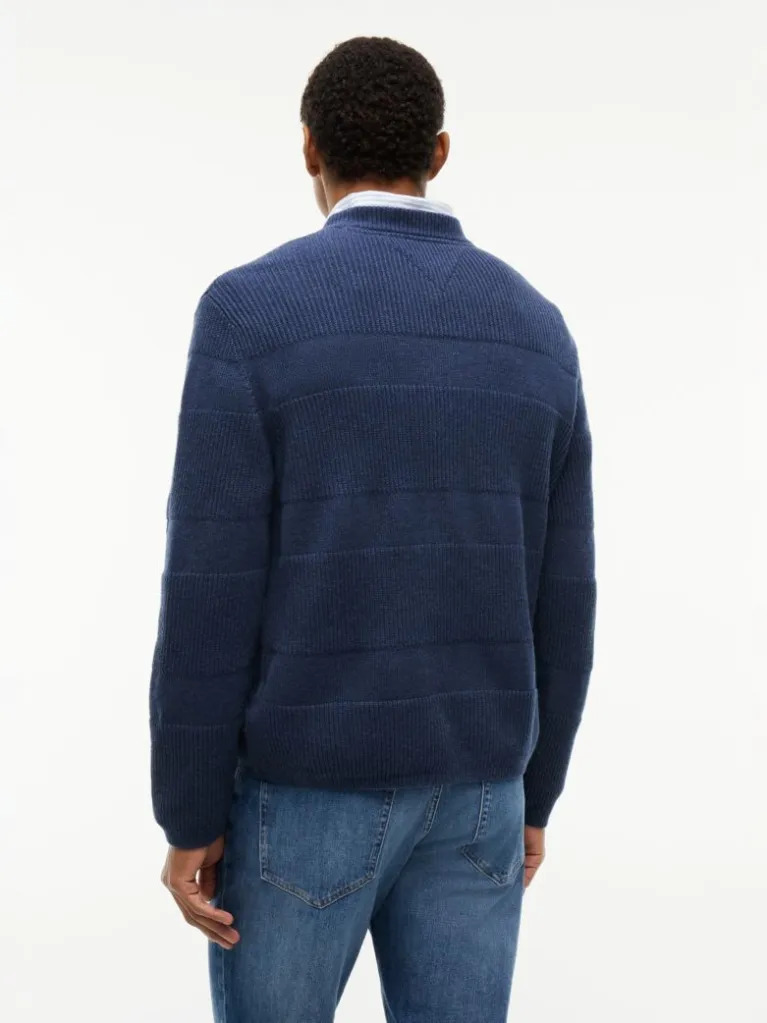 Men's Navy Blue TJM REG TEXTURED SWEATER Tommy Jeans DM0DM23571-D1B