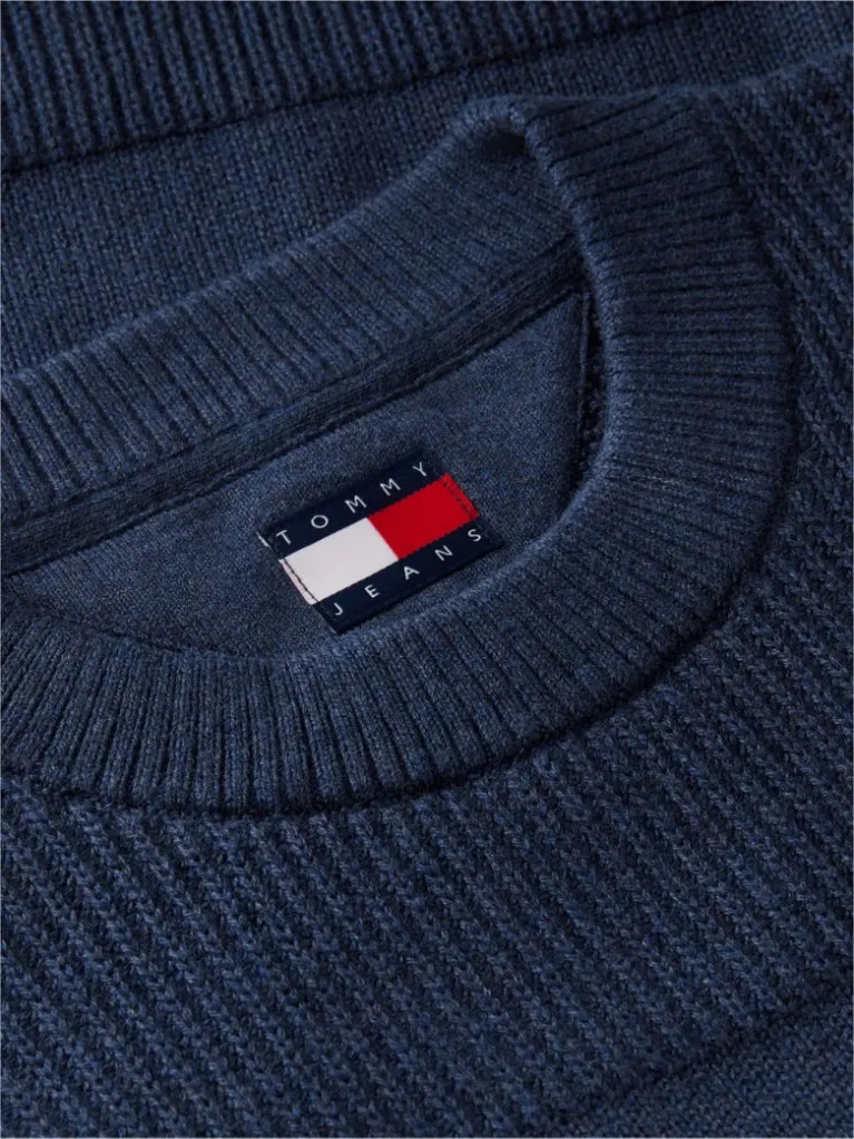 Men's Navy Blue TJM REG TEXTURED SWEATER Tommy Jeans DM0DM23571-D1B