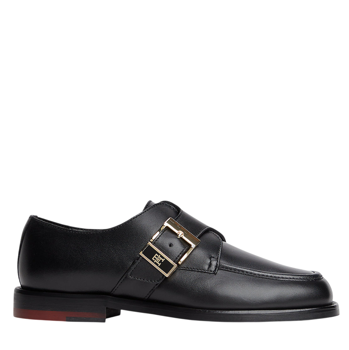 Men's Black Leather TH BUCKLE MOX TOE LOAFERS Tommy Hilfiger FW0FW09536-BDS