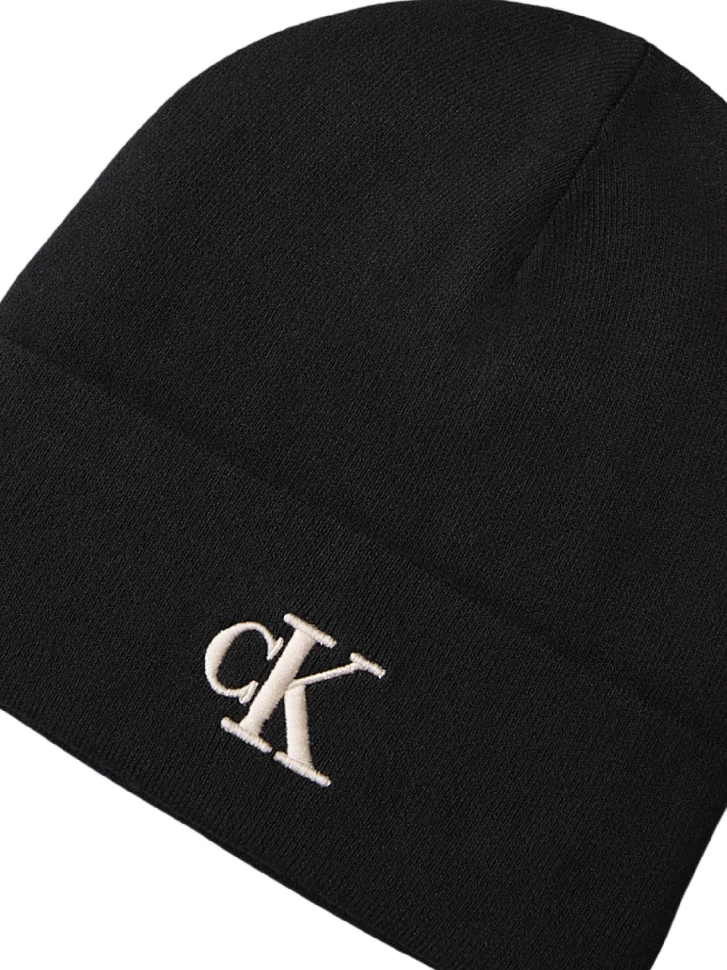 Unisex Black CK Fine Rib Beanie Calvin Klein LV04F8098G-UB1