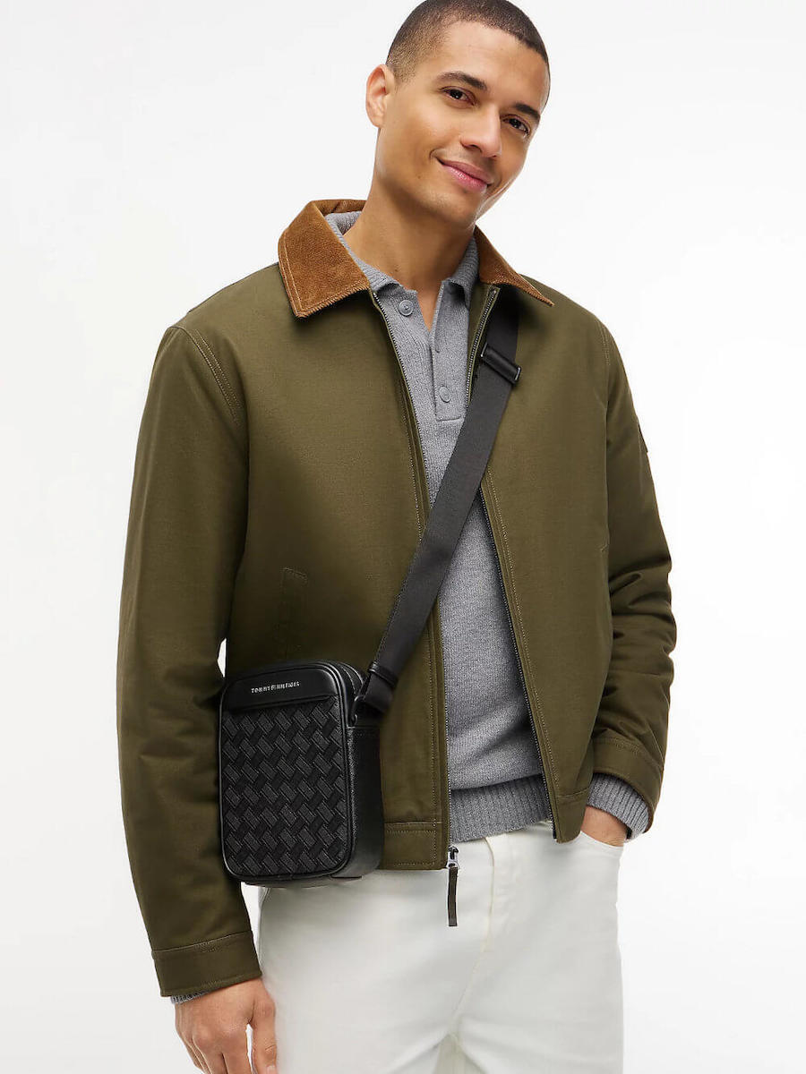 Ανδρικό TH Modern Monogram Reporter Τσαντάκι Μαύρο Tommy Hilfiger AM0AM14844-BDS