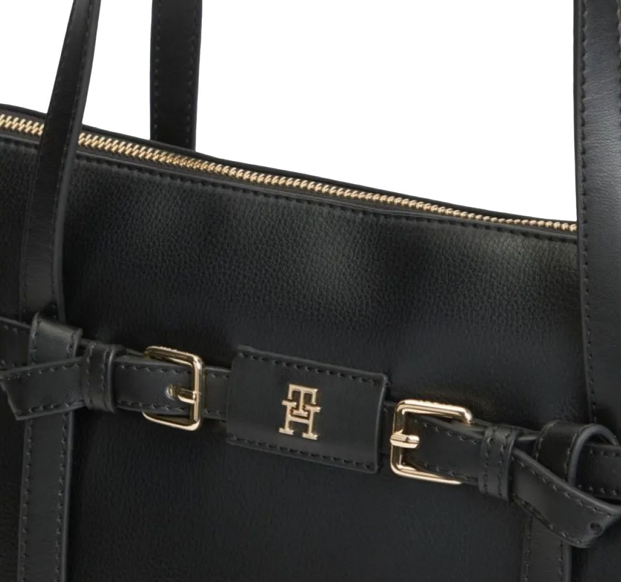 Γυναικεία Buckle Tote Τσάντα Μαύρη Tommy Hilfiger AW0AW19032-BDS