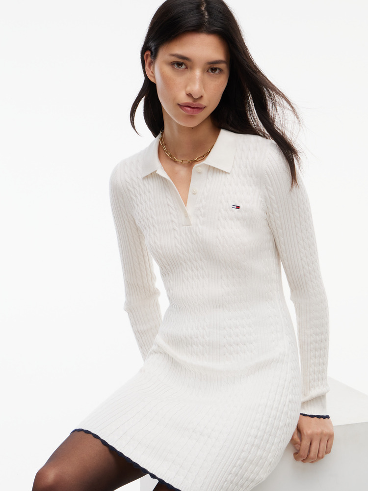 Women's Beige TJW CABLE POLO MINI DRESS EXT Tommy Jeans DW0DW23317-YBH