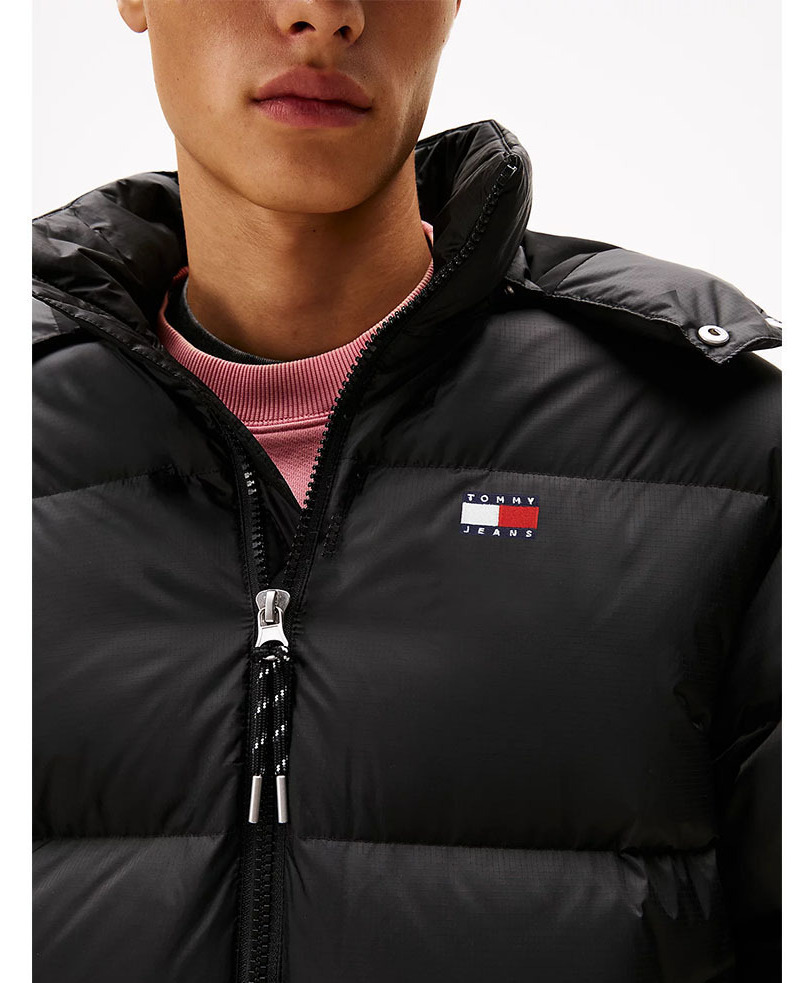 Men's Black TJM ALASKA DOWN PUFFER JACKET Tommy Jeans DM0DM22036-BDS