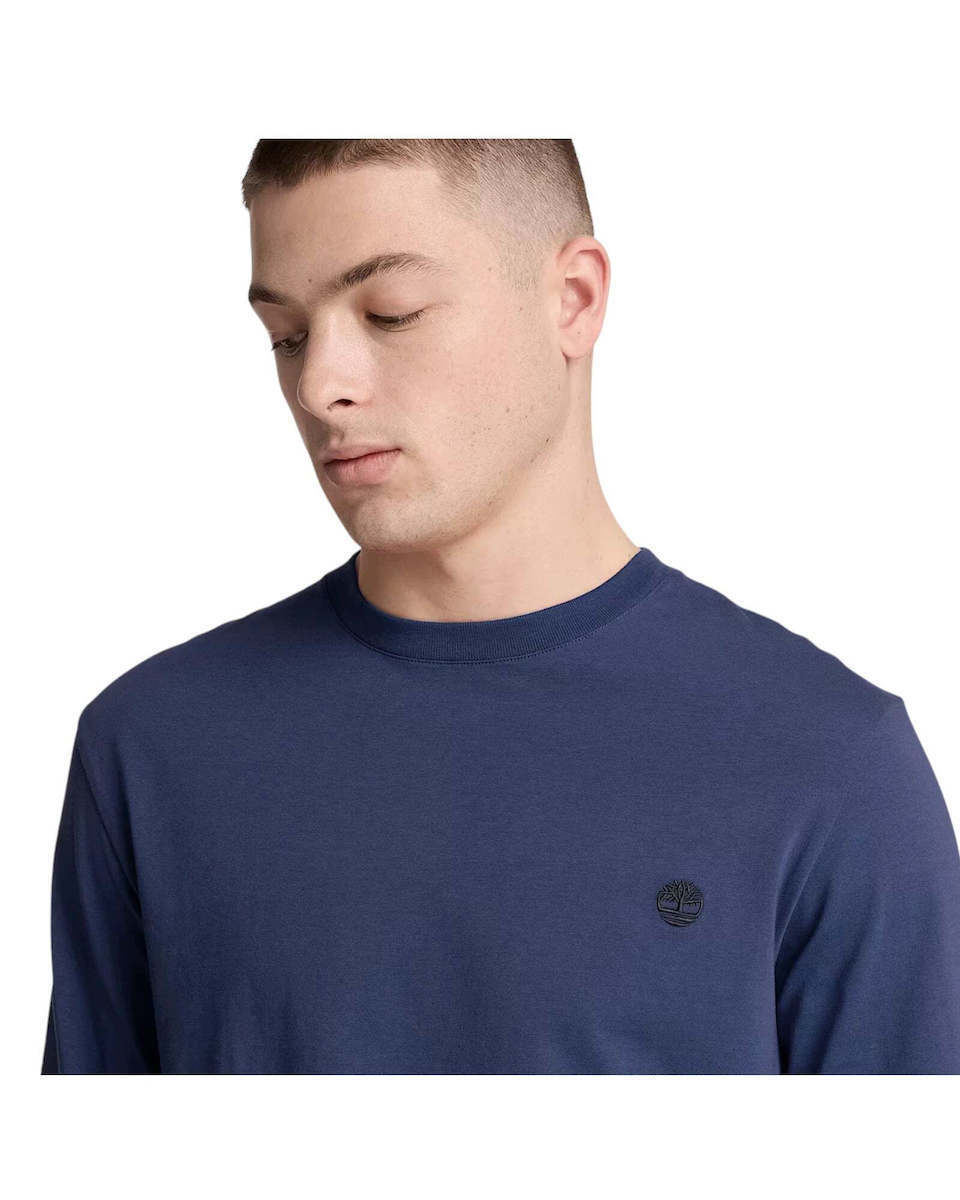 Men's Navy Blue Tree Embroidered T-Shirt Timberland TBC0YHBT-AIH