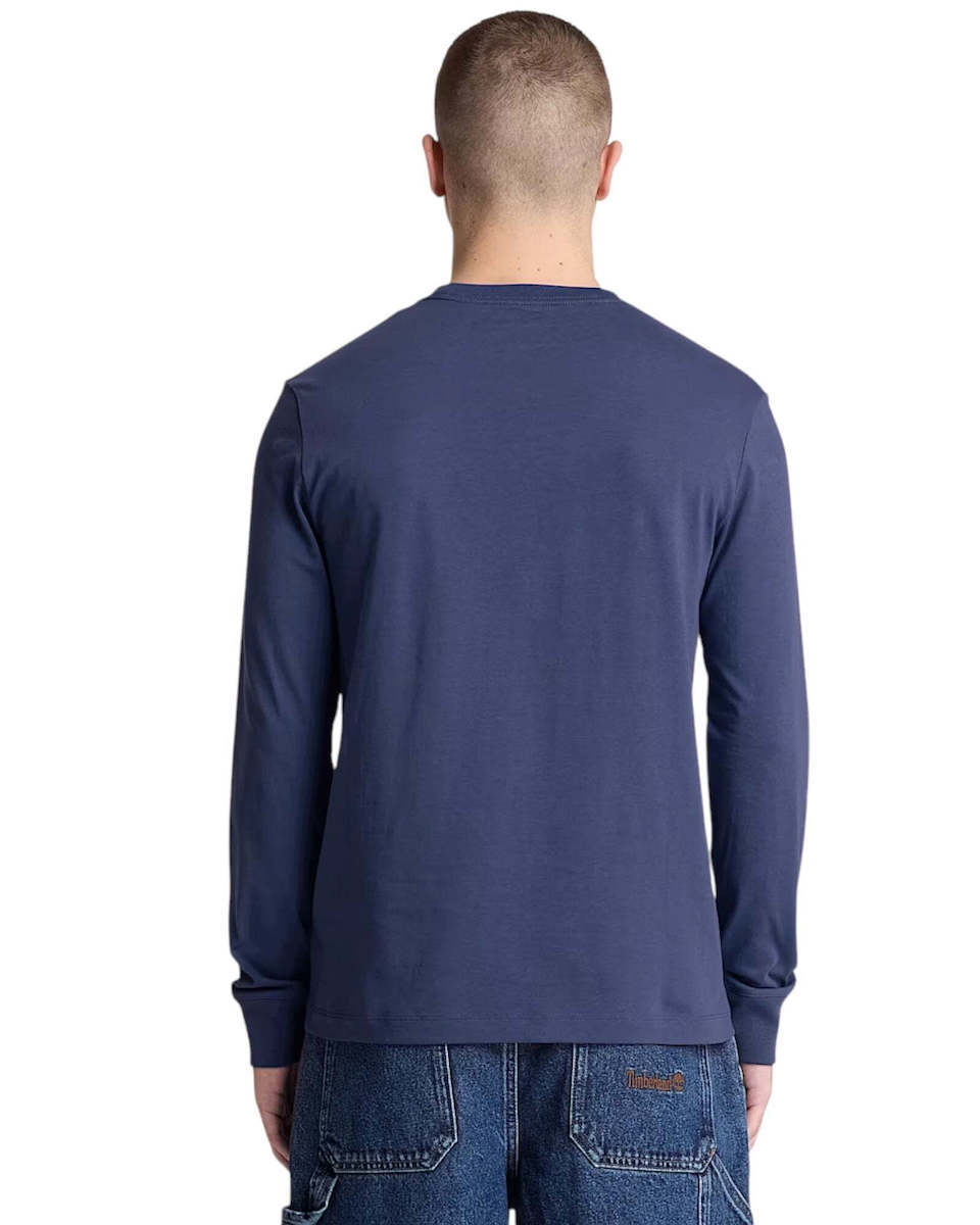 Men's Navy Blue Tree Embroidered T-Shirt Timberland TBC0YHBT-AIH
