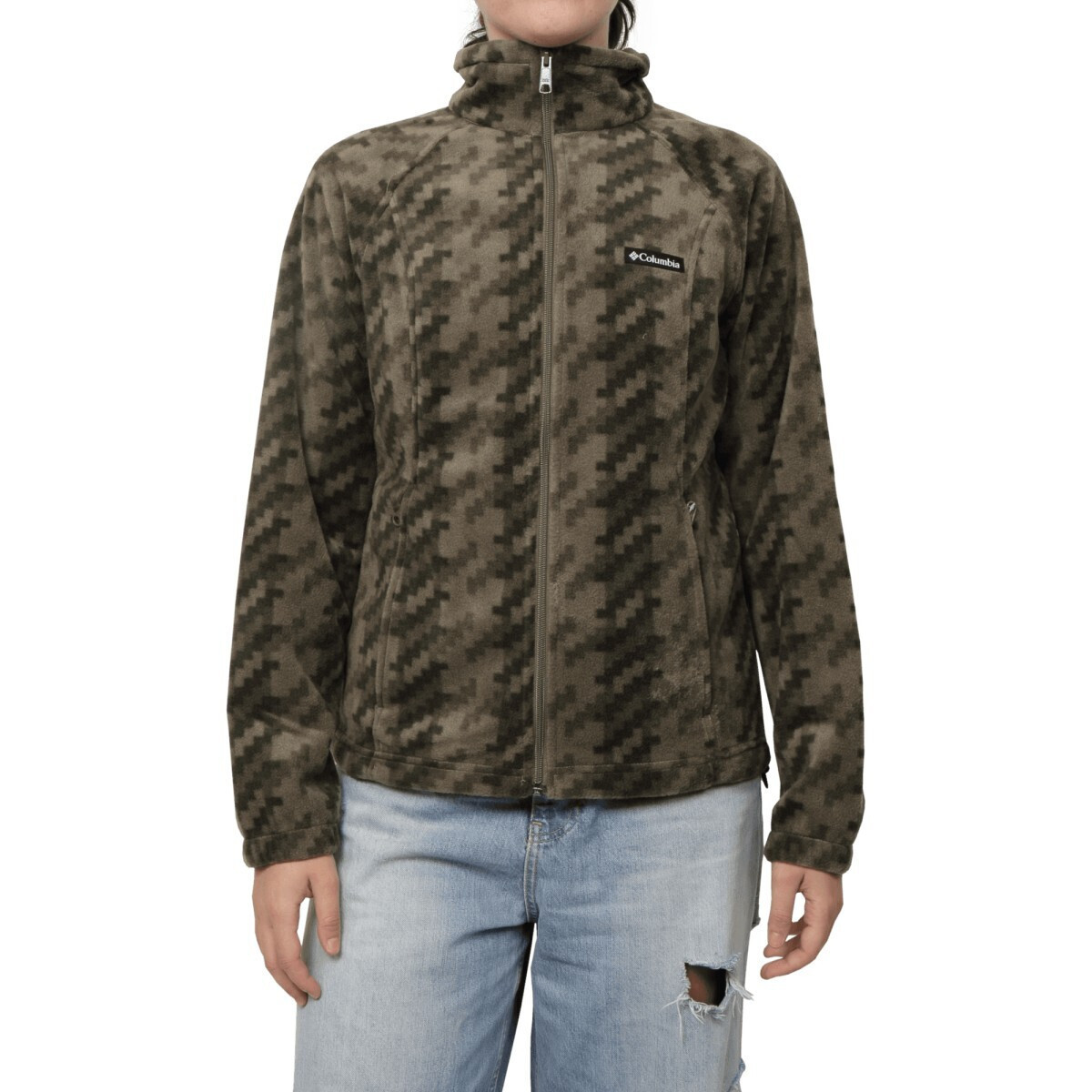 Women's Olive Green Benton Springs Printed Full Zip Fleece Columbia 2021771-397