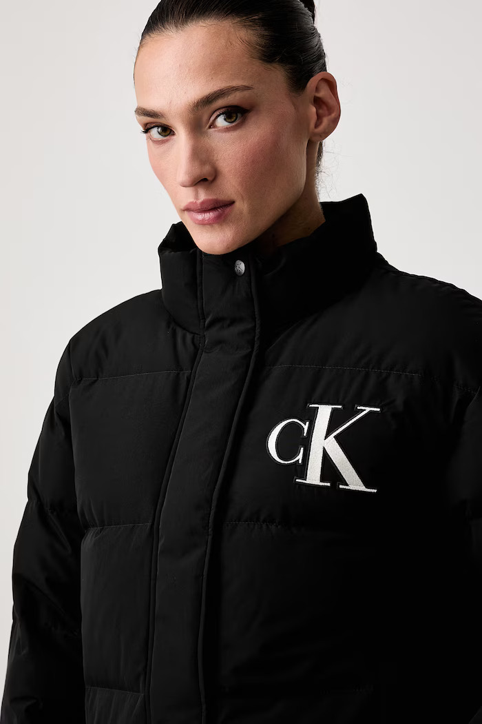 Women's Black Belted Midweight Puffer Jacket Calvin Klein LV047H507G-UB1