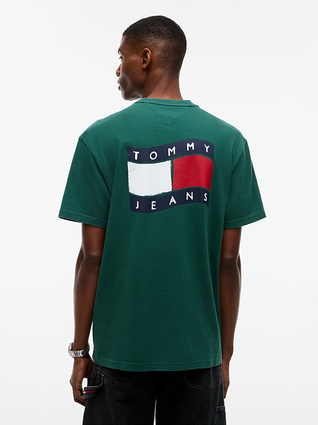 Men's Green TJM RLX WAVY FLAG TEE Tommy Jeans DM0DM23559-MBM