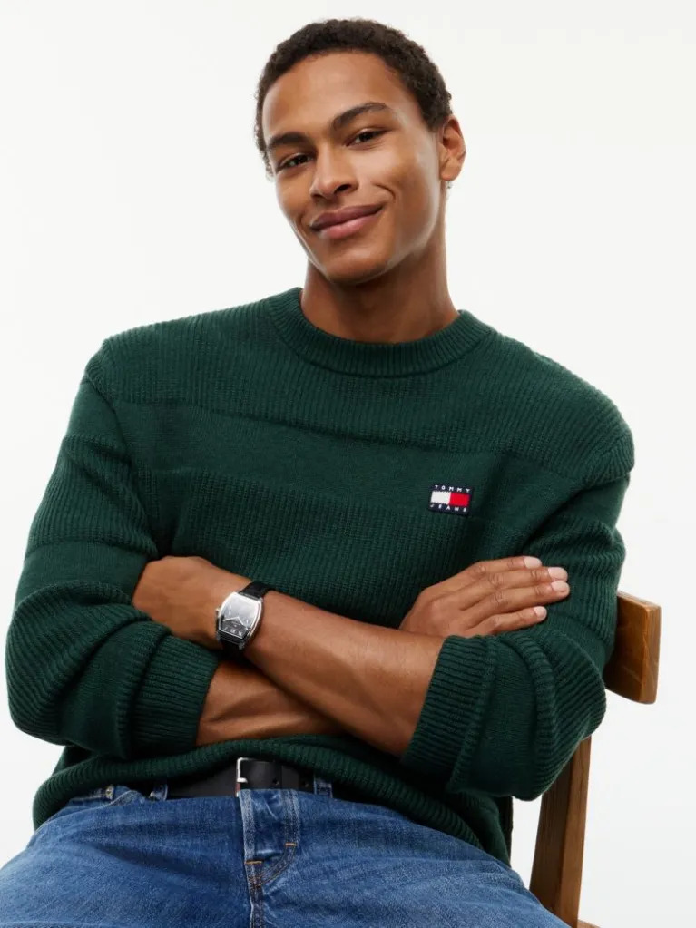 Men's Green TJM REG TEXTURED SWEATER Tommy Jeans DM0DM23571-M2Q