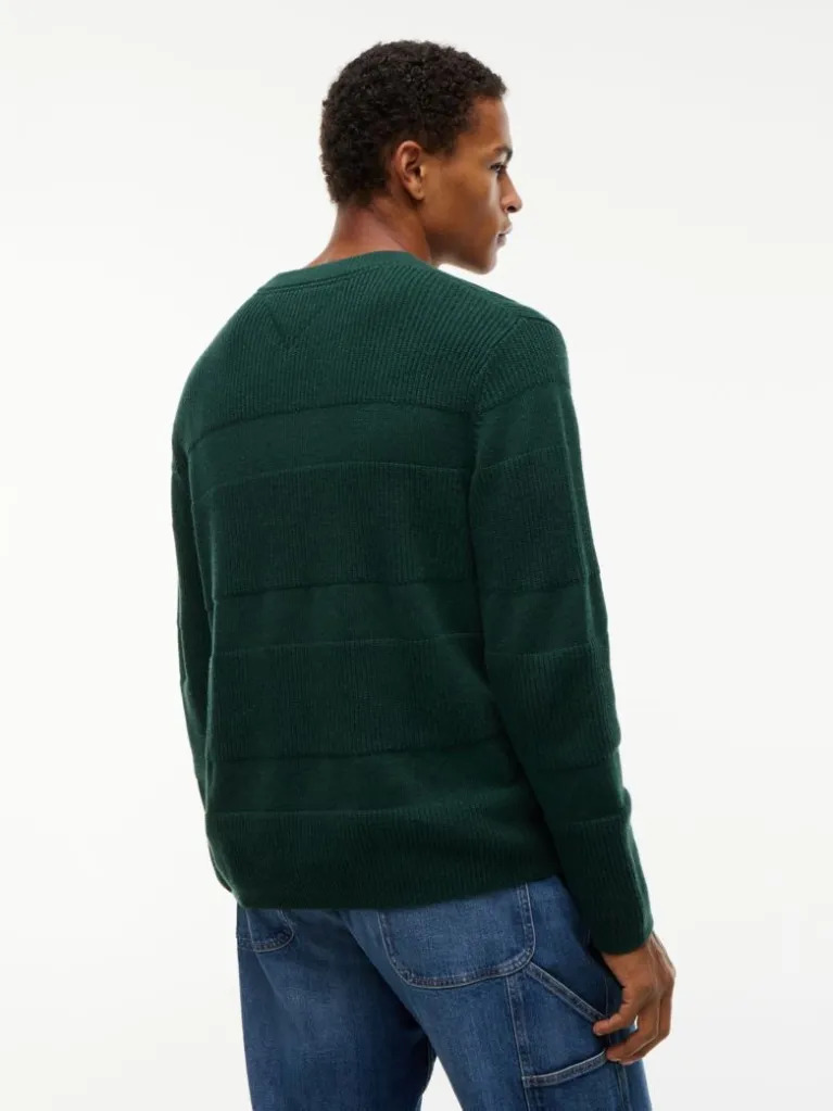 Men's Green TJM REG TEXTURED SWEATER Tommy Jeans DM0DM23571-M2Q