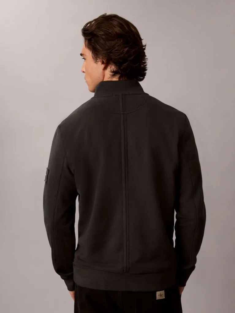 Men's Pirate Black Ls EU 350Terry Badge Qtr Zip Sweatshirt Calvin Klein LV04RJ203G-8MN