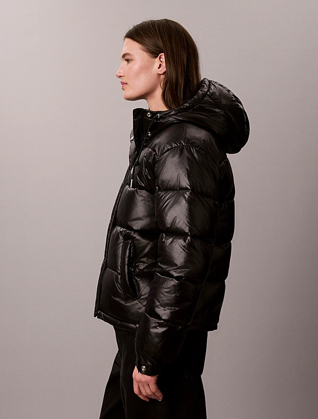 Women's Black Shine Mw Classic Puffer Jacket Calvin Klein LV047H512G-UB1