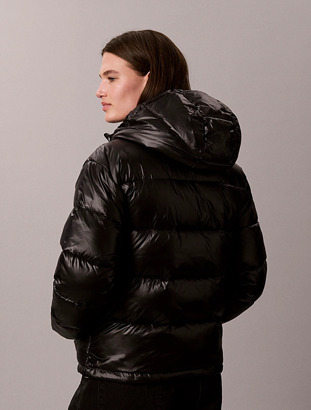 Women's Black Shine Mw Classic Puffer Jacket Calvin Klein LV047H512G-UB1