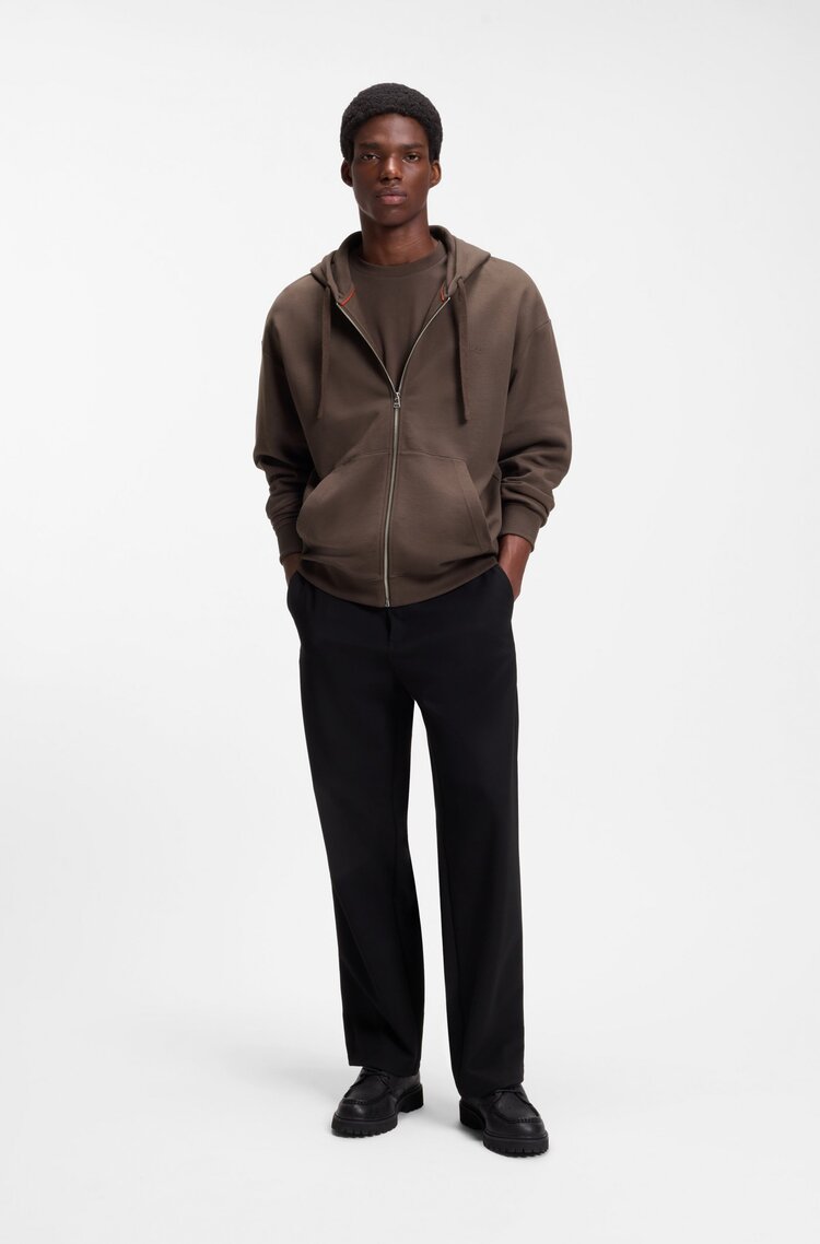 Men's Brown Dapozip Sweatshirt HUGO 50548651-903