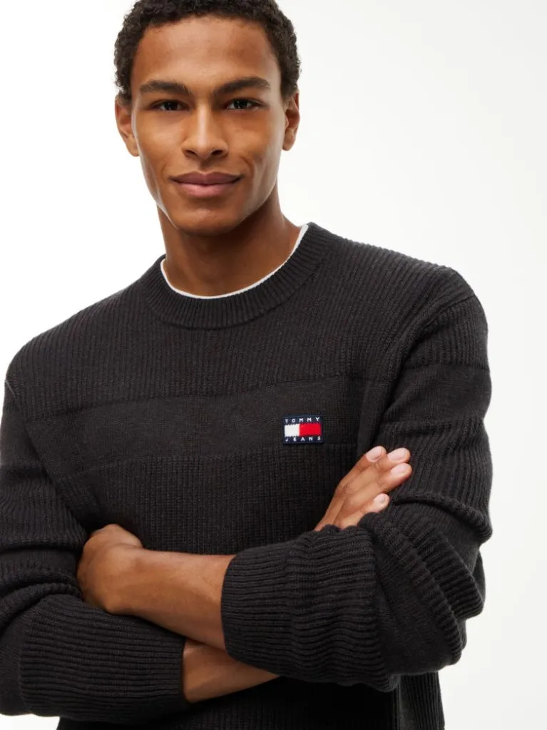 Men's Black TJM REG TEXTURED SWEATER Tommy Jeans DM0DM23571-H08