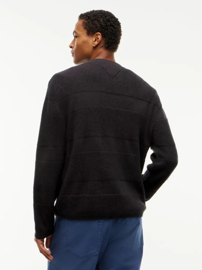 Men's Black TJM REG TEXTURED SWEATER Tommy Jeans DM0DM23571-H08