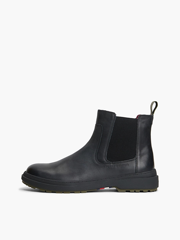 Men's Black HILFIGER OUTDOOR WARM LTH CHELSEA BOOT Tommy Hilfiger FM0FM05958-BDS