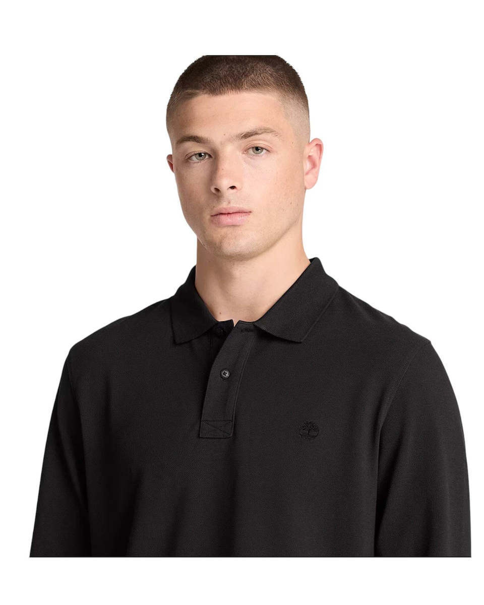 Men's Black LS Pique Polo Timberland TBC0YHBE-001