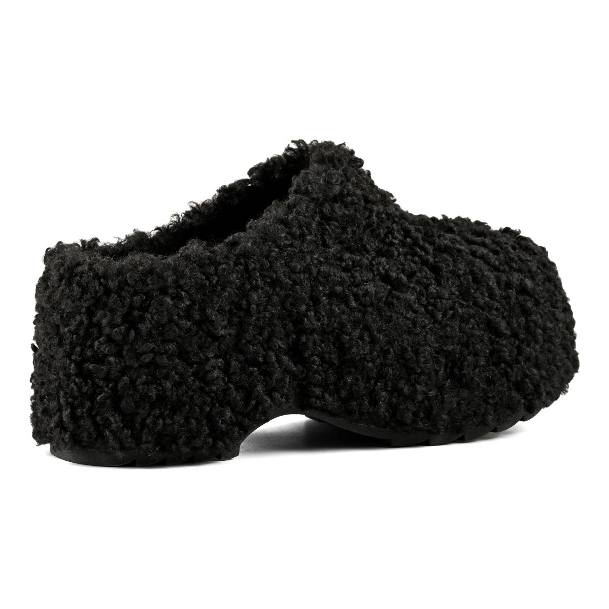 Women's Black Teddy Fur Clog Colors Of California HC SIERRA02-BLACK