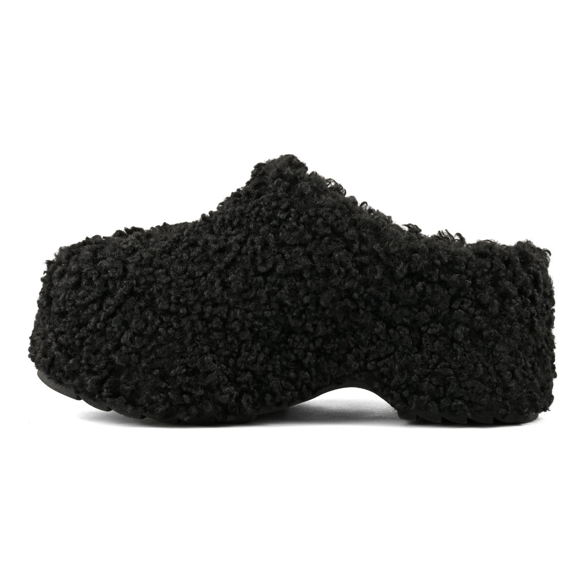 Women's Black Teddy Fur Clog Colors Of California HC SIERRA02-BLACK
